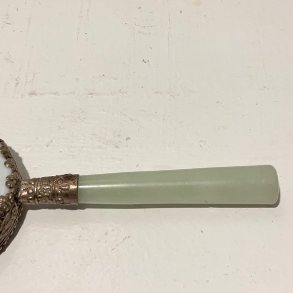 🪞Vintage Japanese Hand Painted Mirror With Jade Handle. - Picture 4 of 7